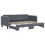 Casa si Gradina - Mobilier - Paturi si accesorii - Paturi - Pat de zi cu extensie, gri inchis, 80x200 cm, catifea - Infinity.ro