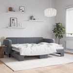 Casa si Gradina - Mobilier - Paturi si accesorii - Paturi - Pat de zi cu extensie, gri inchis, 80x200 cm, catifea - Infinity.ro