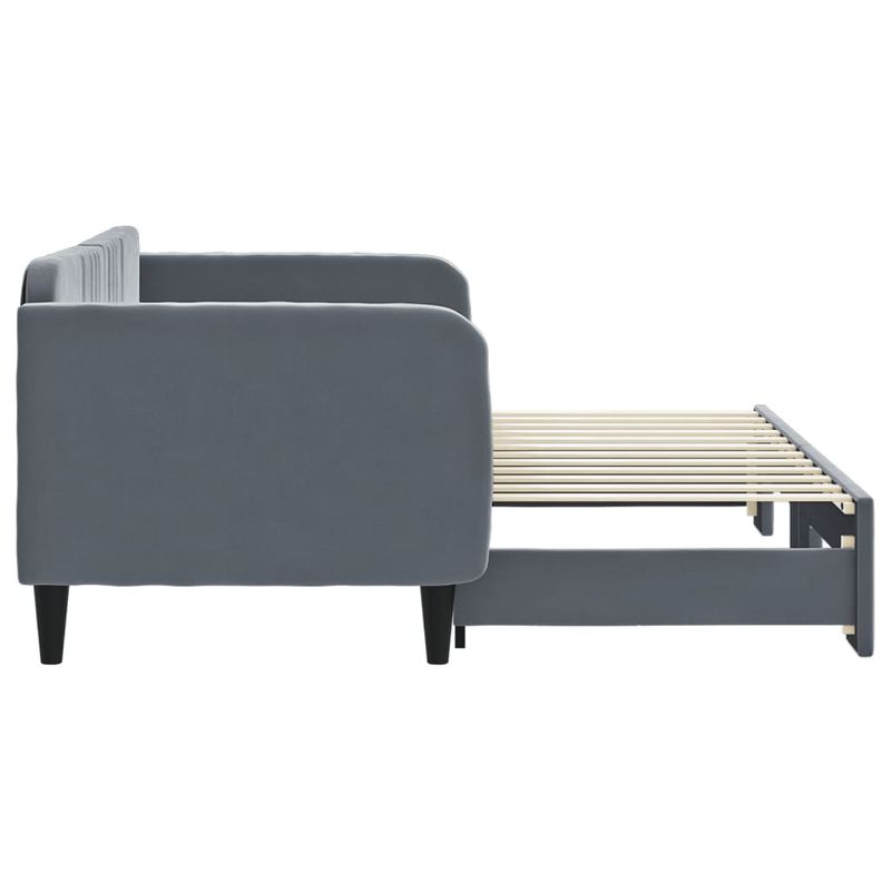 Casa si Gradina - Mobilier - Paturi si accesorii - Paturi - Pat de zi cu extensie, gri inchis, 80x200 cm, catifea - Infinity.ro