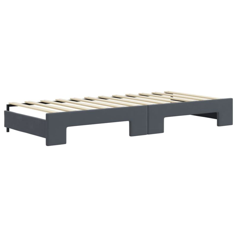 Casa si Gradina - Mobilier - Paturi si accesorii - Paturi - Pat de zi cu extensie, gri inchis, 80x200 cm, catifea - Infinity.ro
