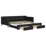 Casa si Gradina - Mobilier - Paturi si accesorii - Paturi - Pat de zi cu extensie si sertare, negru, 100x200 cm, textil - Infinity.ro