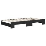 Casa si Gradina - Mobilier - Paturi si accesorii - Paturi - Pat de zi cu extensie si sertare, negru, 100x200 cm, textil - Infinity.ro