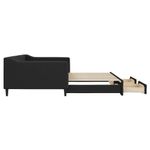 Casa si Gradina - Mobilier - Paturi si accesorii - Paturi - Pat de zi cu extensie si sertare, negru, 100x200 cm, textil - Infinity.ro