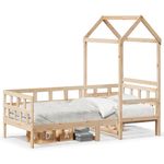 Casa si Gradina - Mobilier - Paturi si accesorii - Paturi - Pat de zi cu acoperis, 80x200 cm, lemn masiv de pin - Infinity.ro