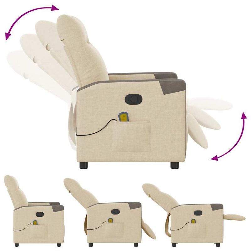 Ingrijire personala si Cosmetice - Sanatate si wellness - Articole wellness - Fotolii de masaj - Fotoliu rabatabil de masaj, crem, material textil - Infinity.ro