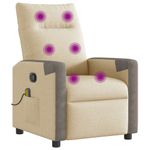 Ingrijire personala si Cosmetice - Sanatate si wellness - Articole wellness - Fotolii de masaj - Fotoliu rabatabil de masaj, crem, material textil - Infinity.ro