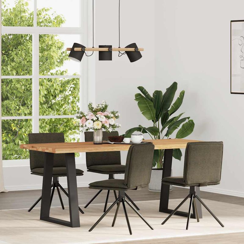 Casa si Gradina - Mobilier - Scaune si fotolii - Scaune - Scaune sufragerie 4buc piele caprioara artificiala verde armata - Infinity.ro