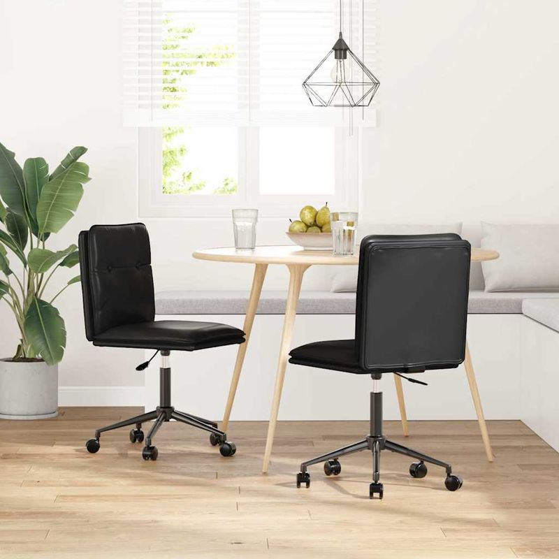 Casa si Gradina - Mobilier - Scaune si fotolii - Scaune - Scaune de bucatarie, 2 buc., negru, piele ecologica - Infinity.ro
