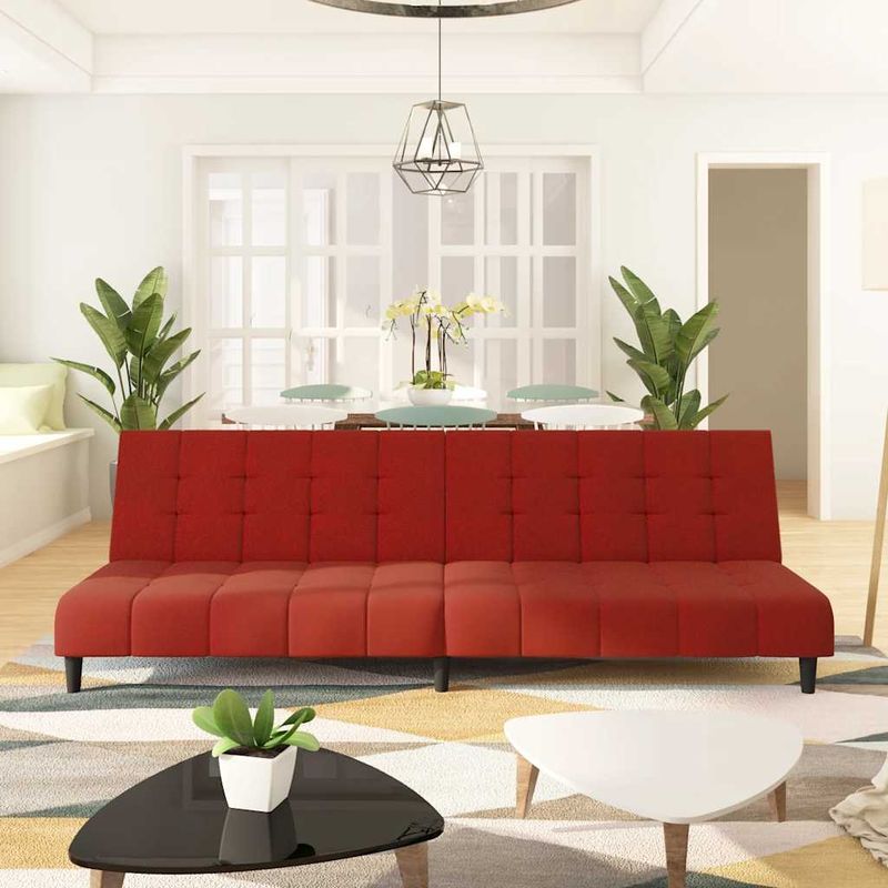 Casa si Gradina - Mobilier - Canapele si coltare - Canapele - Canapea extensibila cu 2 locuri, rosu vin, catifea - Infinity.ro
