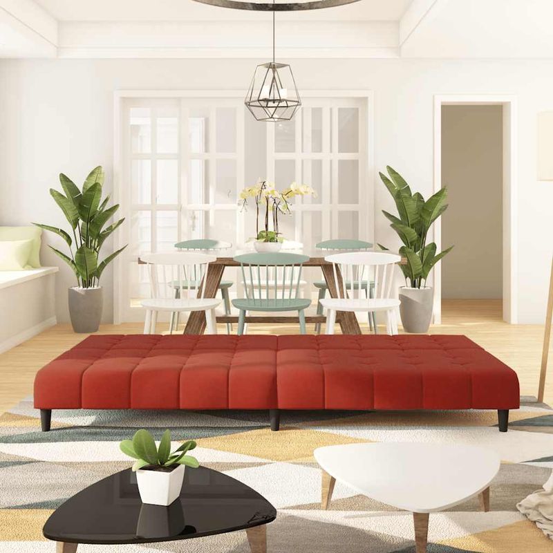 Casa si Gradina - Mobilier - Canapele si coltare - Canapele - Canapea extensibila cu 2 locuri, rosu vin, catifea - Infinity.ro