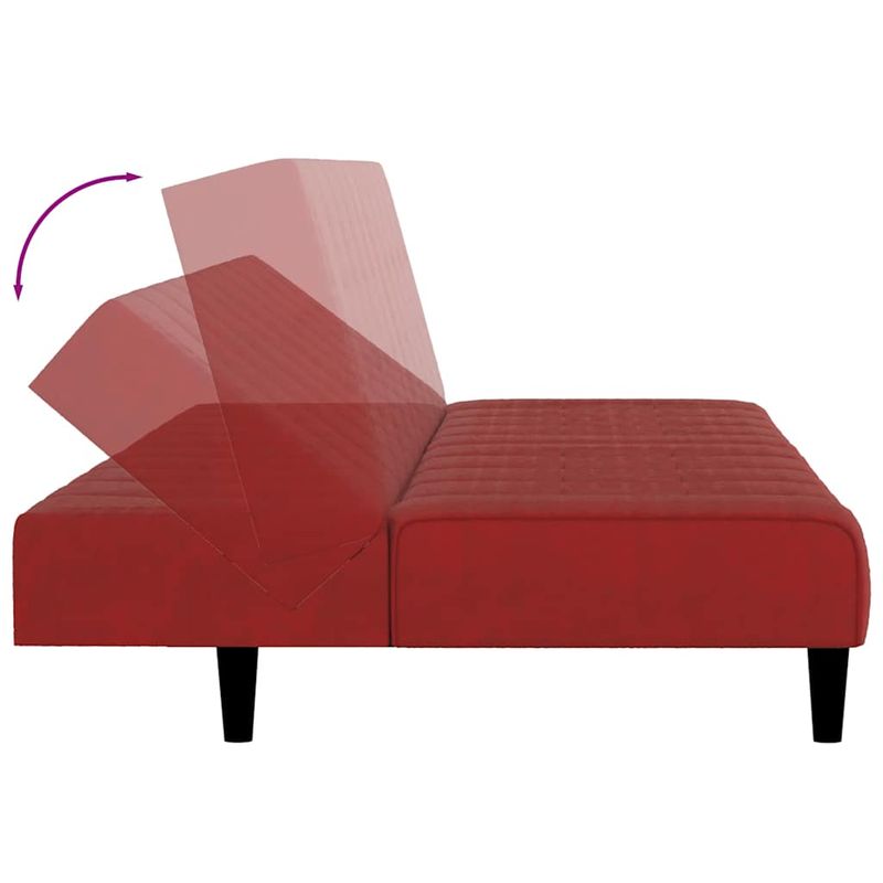 Casa si Gradina - Mobilier - Canapele si coltare - Canapele - Canapea extensibila cu 2 locuri, rosu vin, catifea - Infinity.ro