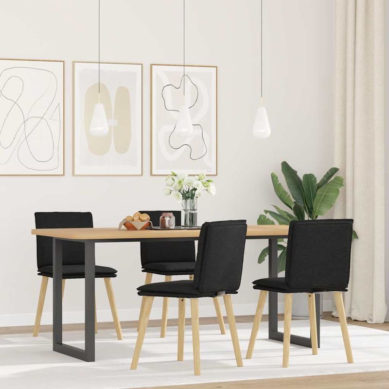 Casa si Gradina - Mobilier - Scaune si fotolii - Scaune - Scaune de bucatarie, 4 buc., negru, material textil - Infinity.ro