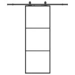 Casa si Gradina - Constructii - Usi interior, exterior si garaj - Usi interior - Usa glisanta cu set de feronerie neagra 76x205 cm Sticla ESG - Infinity.ro