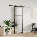 Casa si Gradina - Constructii - Usi interior, exterior si garaj - Usi interior - Usa glisanta cu set de feronerie neagra 76x205 cm Sticla ESG - Infinity.ro