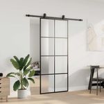 Casa si Gradina - Constructii - Usi interior, exterior si garaj - Usi interior - Usa glisanta cu set de feronerie neagra 90x205 cm Sticla ESG - Infinity.ro
