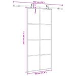 Casa si Gradina - Constructii - Usi interior, exterior si garaj - Usi interior - Usa glisanta cu set de feronerie neagra 90x205 cm Sticla ESG - Infinity.ro