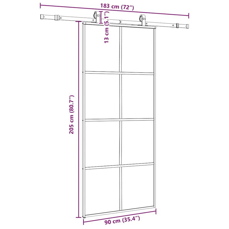 Casa si Gradina - Constructii - Usi interior, exterior si garaj - Usi interior - Usa glisanta cu set de feronerie neagra 90x205 cm Sticla ESG - Infinity.ro