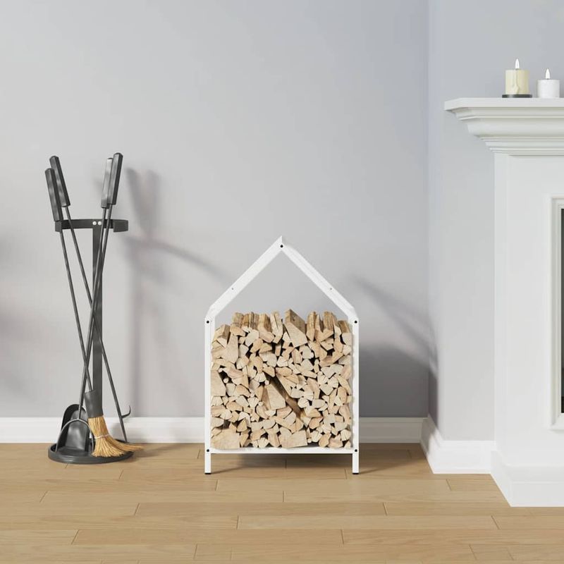Casa si Gradina - Termice - Sobe, Seminee si accesorii - Accesorii seminee si sobe - Suport pentru lemne de foc alb 40x25x60 cm Otel laminat la rece - Infinity.ro