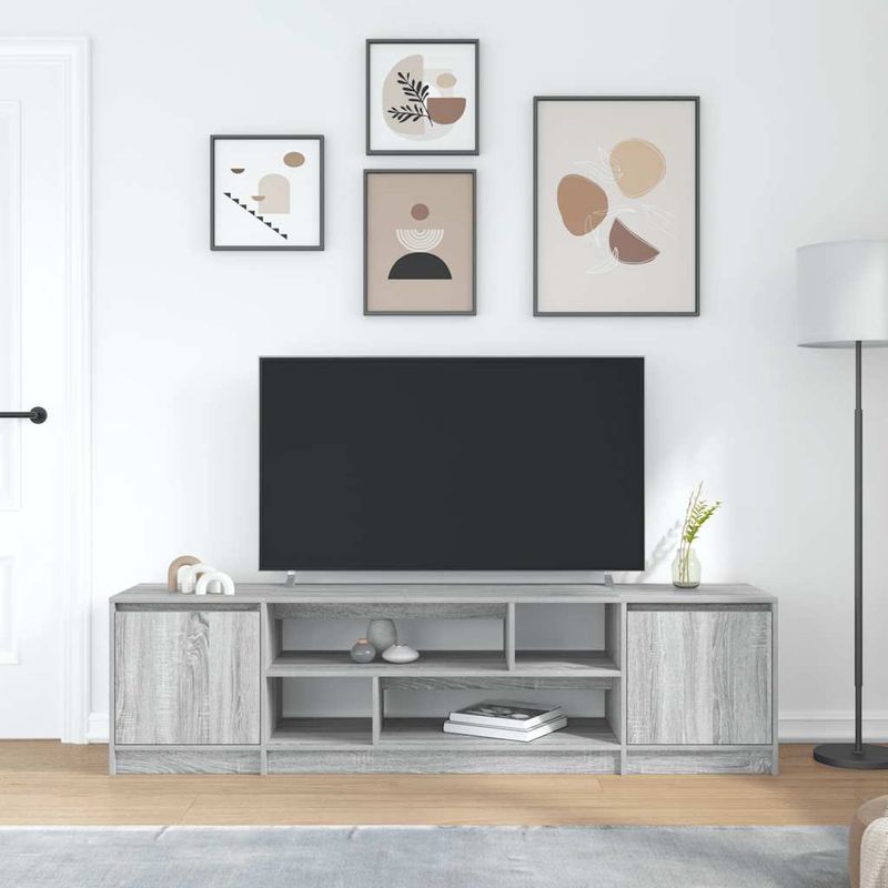Casa si Gradina - Mobilier - Comode si corpuri - Comode - Comoda TV, gri sonoma, 188,5x41x50 cm, lemn prelucrat - Infinity.ro
