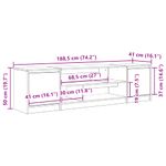 Casa si Gradina - Mobilier - Comode si corpuri - Comode - Comoda TV, gri sonoma, 188,5x41x50 cm, lemn prelucrat - Infinity.ro