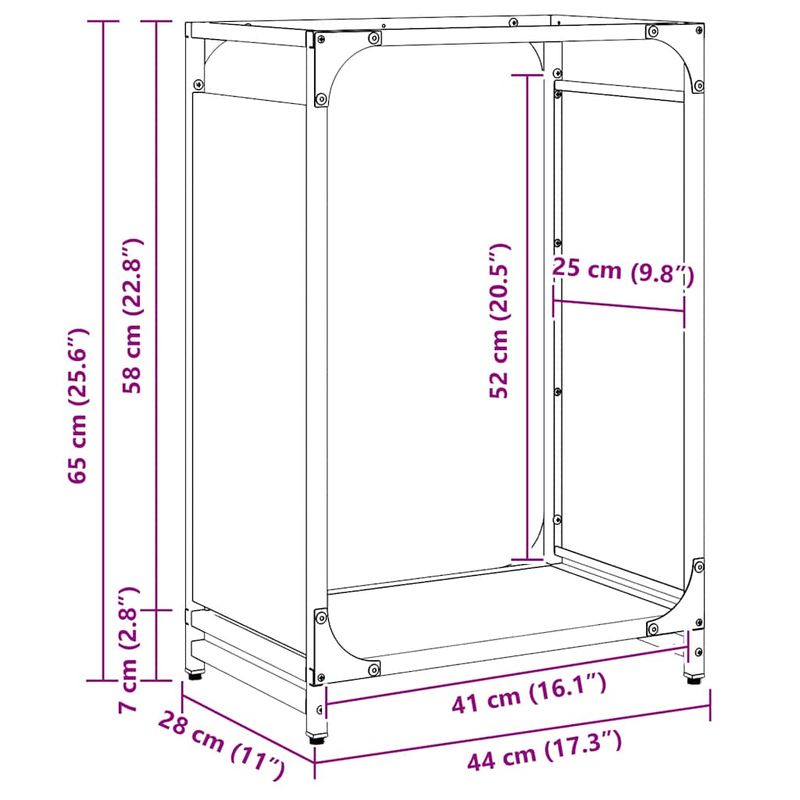 Casa si Gradina - Termice - Sobe, Seminee si accesorii - Accesorii seminee si sobe - Suport pentru lemne de foc alb 44x28x65 cm Otel laminat la rece - Infinity.ro