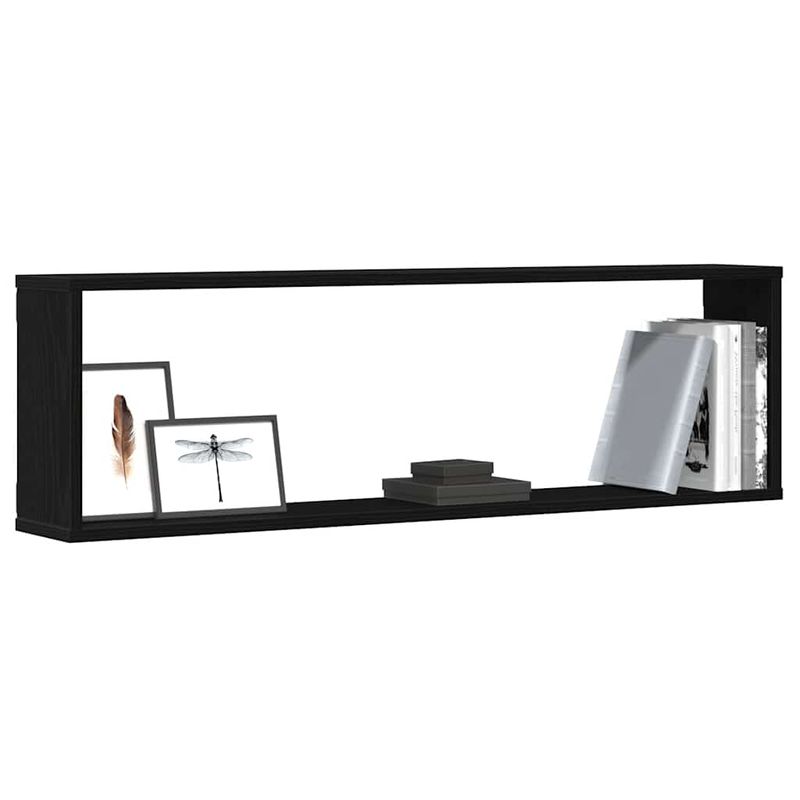 Casa si Gradina - Mobilier - Biblioteci si rafturi - Rafturi - Rafturi cub de perete 2 buc Stejar negru Lemn prelucrat - Infinity.ro