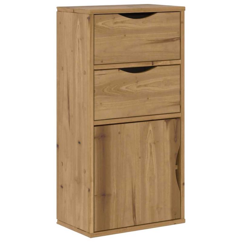 Casa si Gradina - Mobilier - Comode si corpuri - Comode - Unitati TV 5 piese cu depozitare „ODDA” din lemn masiv de pin, model 9 rafturi 5 sertare - Infinity.ro