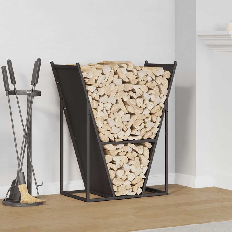 Casa si Gradina - Termice - Sobe, Seminee si accesorii - Accesorii seminee si sobe - Suport pentru lemne de foc negru Otel laminat la rece - Infinity.ro