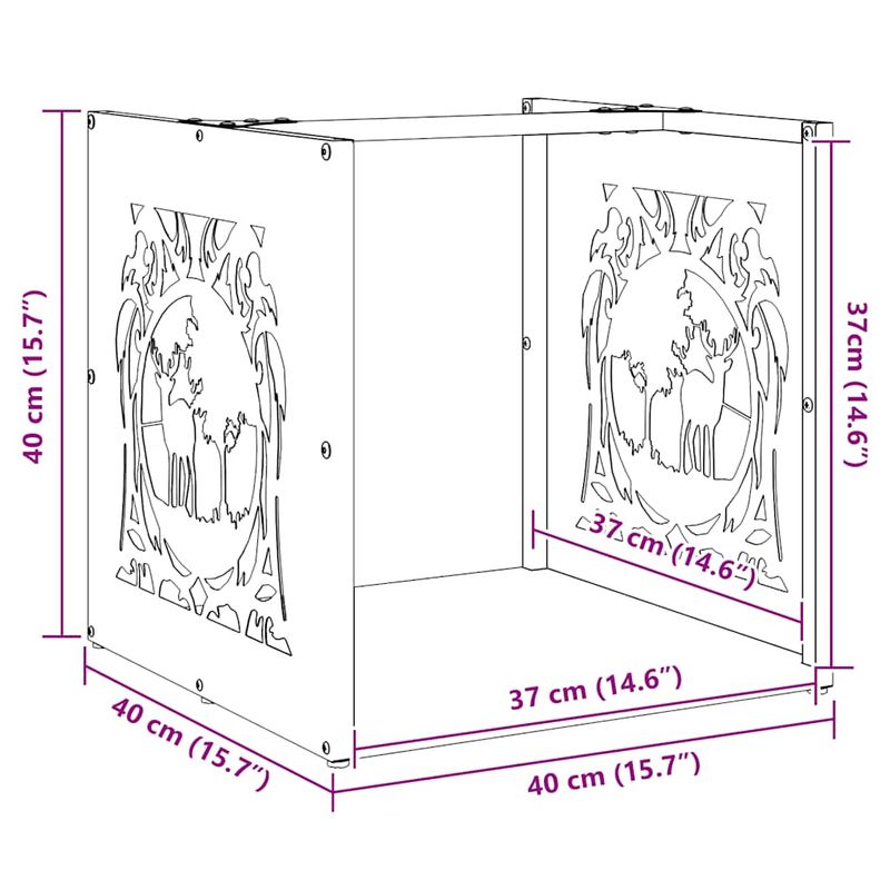 Casa si Gradina - Termice - Sobe, Seminee si accesorii - Accesorii seminee si sobe - Suport pentru lemne de foc alb 40x40x40 cm Otel laminat la rece - Infinity.ro
