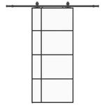 Casa si Gradina - Constructii - Usi interior, exterior si garaj - Usi interior - Usa glisanta cu set de feronerie neagra 90x205 cm Sticla ESG - Infinity.ro
