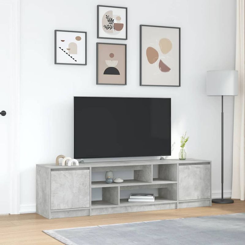 Casa si Gradina - Mobilier - Comode si corpuri - Comode - Comoda TV, gri beton, 188,5x41x50 cm, lemn prelucrat - Infinity.ro