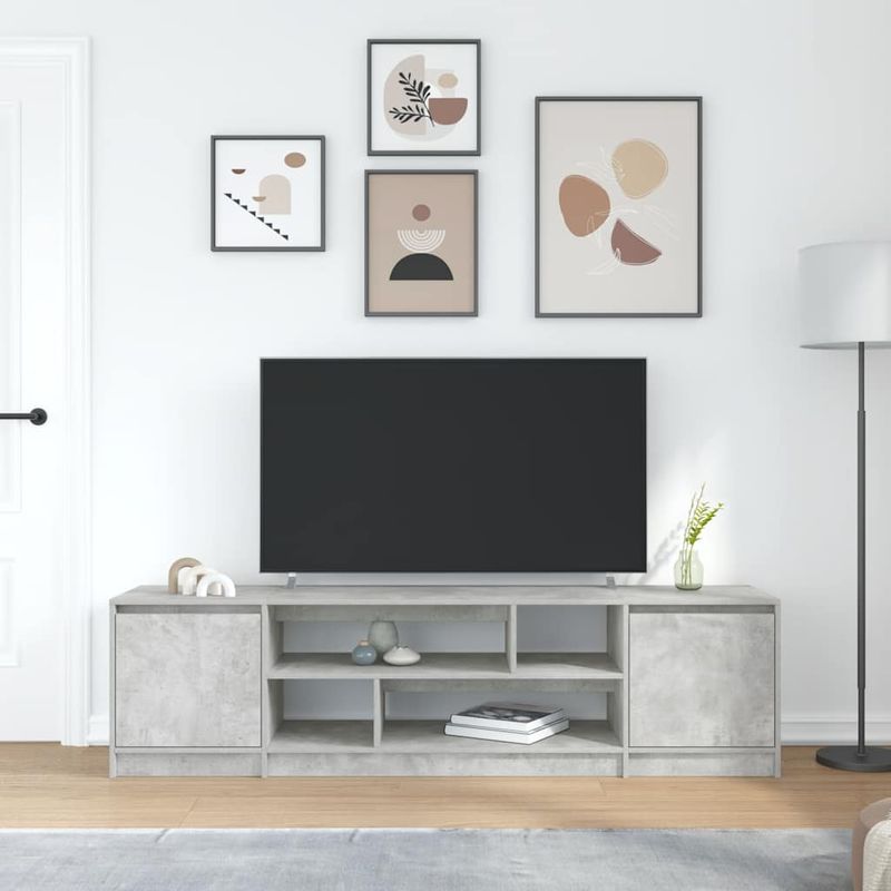 Casa si Gradina - Mobilier - Comode si corpuri - Comode - Comoda TV, gri beton, 188,5x41x50 cm, lemn prelucrat - Infinity.ro