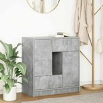 Casa si Gradina - Mobilier - Comode si corpuri - Comode - Bufeta cu sertare si usi Gri beton 70,5x34x74,5 cm - Infinity.ro