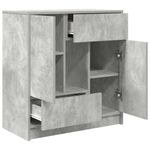 Casa si Gradina - Mobilier - Comode si corpuri - Comode - Bufeta cu sertare si usi Gri beton 70,5x34x74,5 cm - Infinity.ro