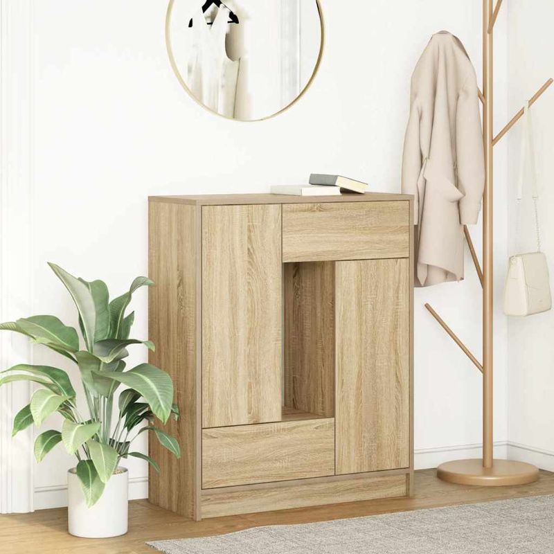 Casa si Gradina - Mobilier - Comode si corpuri - Comode - Bufeta cu sertare si usi Stejar Sonoma 73x31x90 cm - Infinity.ro