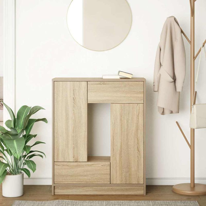 Casa si Gradina - Mobilier - Comode si corpuri - Comode - Bufeta cu sertare si usi Stejar Sonoma 73x31x90 cm - Infinity.ro