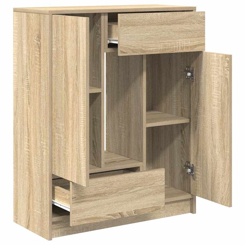 Casa si Gradina - Mobilier - Comode si corpuri - Comode - Bufeta cu sertare si usi Stejar Sonoma 73x31x90 cm - Infinity.ro