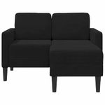 Casa si Gradina - Mobilier - Canapele si coltare - Canapele - Canapea cu 2 locuri cu sezlong in forma de L, catifea neagra - Infinity.ro