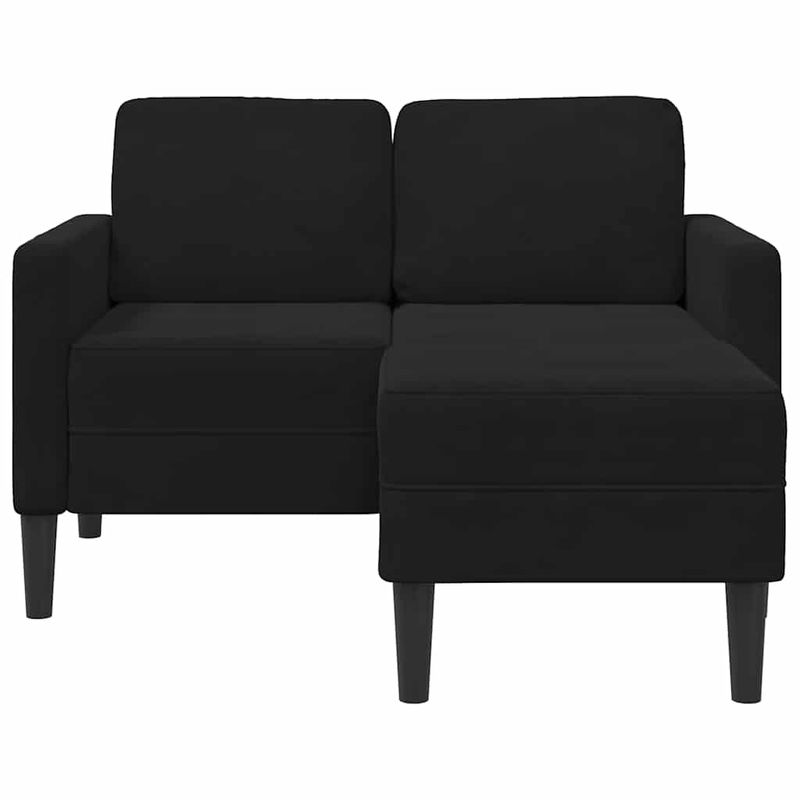 Casa si Gradina - Mobilier - Canapele si coltare - Canapele - Canapea cu 2 locuri cu sezlong in forma de L, catifea neagra - Infinity.ro
