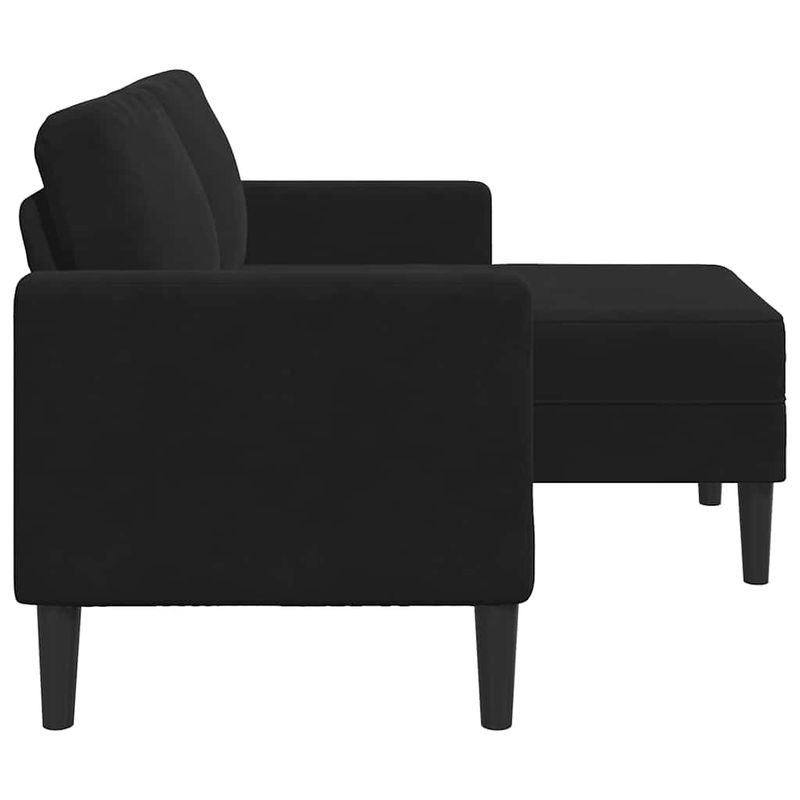 Casa si Gradina - Mobilier - Canapele si coltare - Canapele - Canapea cu 2 locuri cu sezlong in forma de L, catifea neagra - Infinity.ro