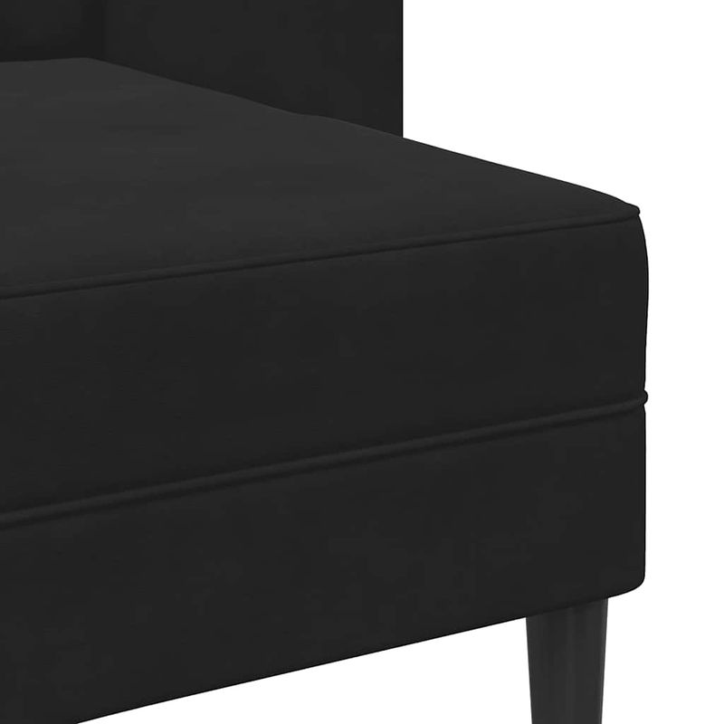 Casa si Gradina - Mobilier - Canapele si coltare - Canapele - Canapea cu 2 locuri cu sezlong in forma de L, catifea neagra - Infinity.ro