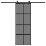 Casa si Gradina - Constructii - Usi interior, exterior si garaj - Usi interior - Usa glisanta cu set feronerie neagra 76x205cm sticla securizata - Infinity.ro