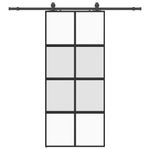 Casa si Gradina - Constructii - Usi interior, exterior si garaj - Usi interior - Usa glisanta cu set feronerie neagra 90x205cm sticla securizata - Infinity.ro