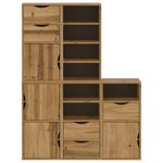 Casa si Gradina - Mobilier - Comode si corpuri - Comode - Dulapuri laterale 5 buc "ODDA" 40x24x79 cm lemn masiv de pin, model 7 rafturi 5 sertare - Infinity.ro