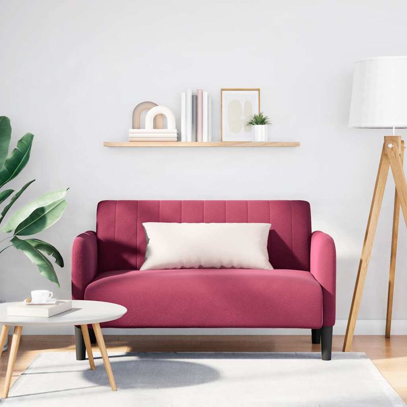 Casa si Gradina - Mobilier - Canapele si coltare - Canapele - Canapea loveseat rosu vin 109 cm catifea - Infinity.ro
