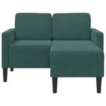 Casa si Gradina - Mobilier - Canapele si coltare - Canapele - Canapea cu 2 locuri cu sezlong in forma de L verde inchis 125cm - Infinity.ro