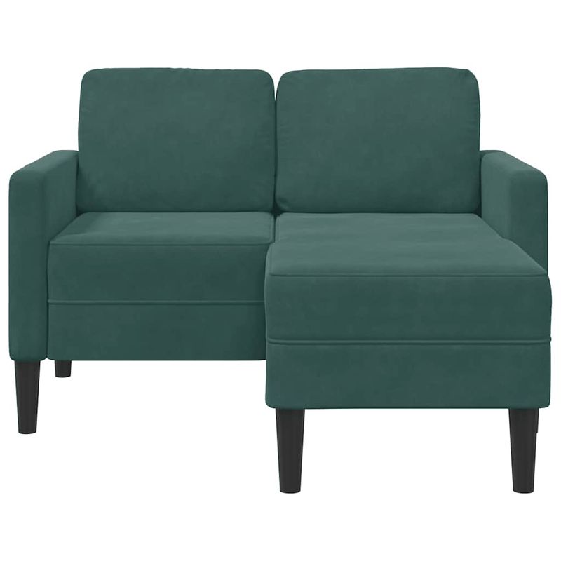 Casa si Gradina - Mobilier - Canapele si coltare - Canapele - Canapea cu 2 locuri cu sezlong in forma de L verde inchis 125cm - Infinity.ro