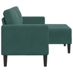 Casa si Gradina - Mobilier - Canapele si coltare - Canapele - Canapea cu 2 locuri cu sezlong in forma de L verde inchis 125cm - Infinity.ro