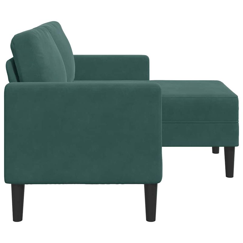 Casa si Gradina - Mobilier - Canapele si coltare - Canapele - Canapea cu 2 locuri cu sezlong in forma de L verde inchis 125cm - Infinity.ro