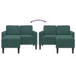 Casa si Gradina - Mobilier - Canapele si coltare - Canapele - Canapea cu 2 locuri cu sezlong in forma de L verde inchis 125cm - Infinity.ro